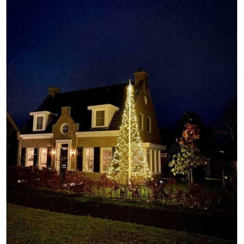 Vlaggenmast kerstverlichting Fairybell 600 cm - 900 LED Warm Wit