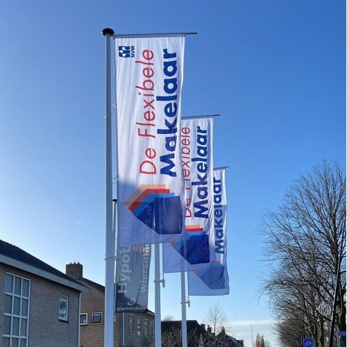 6 meter polyester mast met vaste banieruithouder