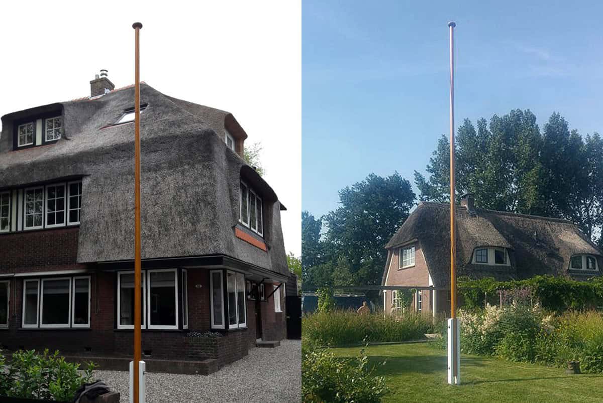 Houten vlaggenmast 6 meter